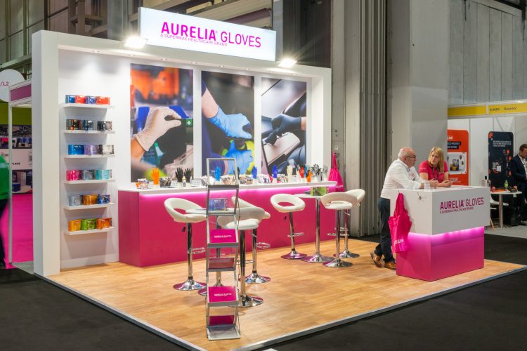 Aurelia Gloves Custom Exhibition Stand Builders NEC