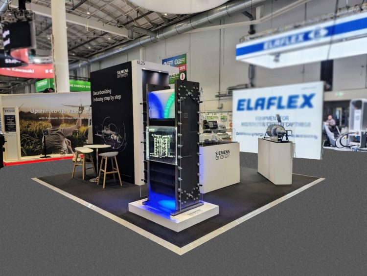 custom exhibition stand for Siemens Energy